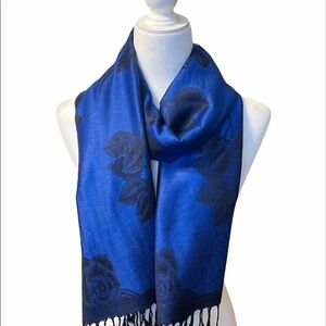 Royal Blue Pashmina Silk Scarf/ Shawl NEW